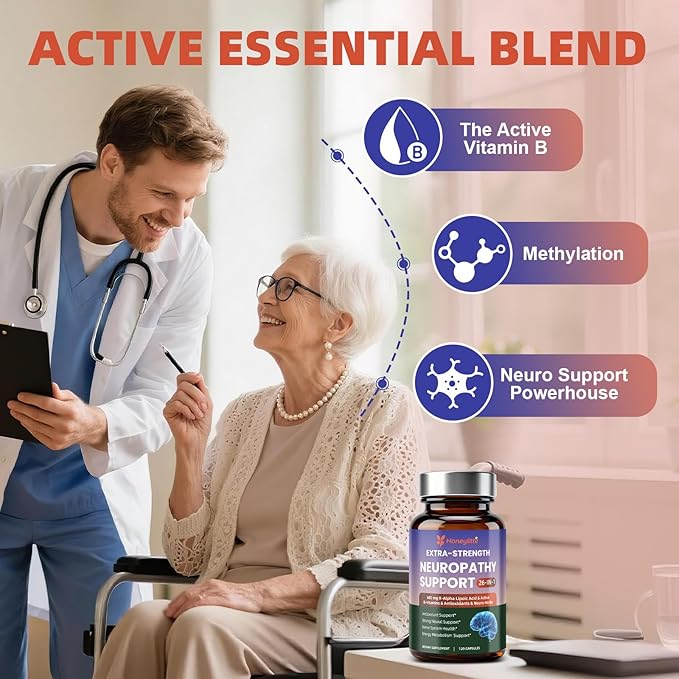 Alpha Lipoic Acid Neuropathy Supplements - with 600mg R-Alpha Lipoic Acid NAC ALC Active Vitamin B12 B1 B2 B6 Magnesium - for Nerve Heath Liver Detox Antioxidant &amp Mental Support
