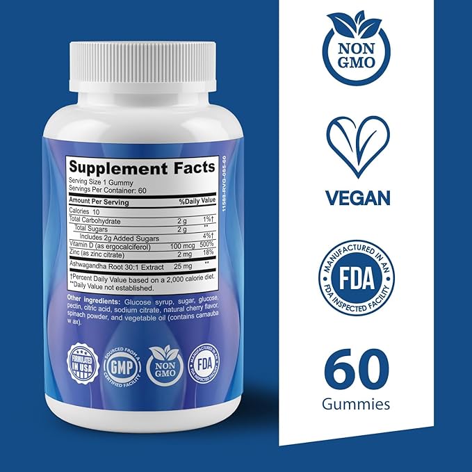 ZENV Daily Stress Management &amp Adaptogen Bundle: Ashwagandha &amp Mushroom Complex Gummies Adult Multivitamin Gummies | 60-Day Cortisol &amp Mood Support