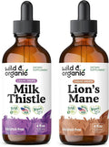 Wild &amp Organic Milk Thistle Tincture 4 fl oz &amp Lion's Mane Tincture 4 fl oz