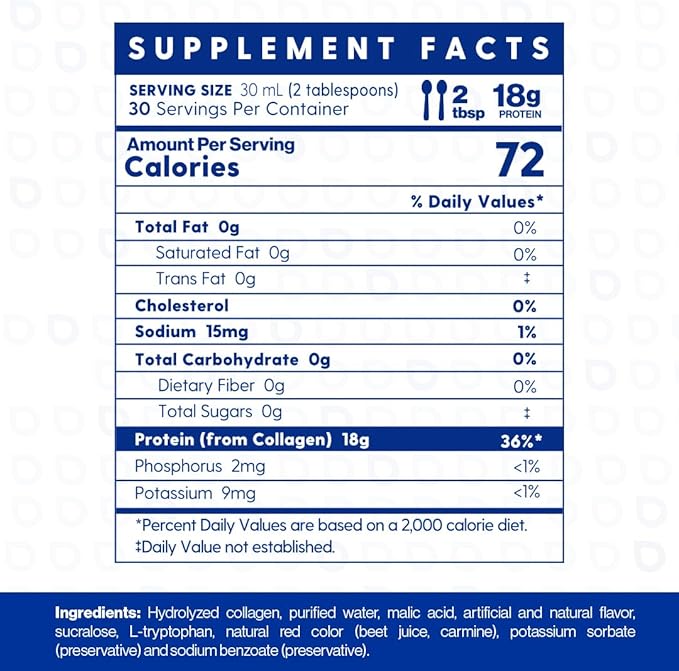 Proteinex Medical Grade Liquid Hydrolized Collagen Protein - Women and Men for Healthy Skin Hair and Nails Zero Sugars &amp Ready to Drink Protein Drink (16 Fl Oz Cherry)