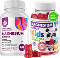 Kids Magnesium 60 Count and Magnesium 60 Count Gummies Sugar-Free - Calm Magnesium Gummies Supplement for Children Sugar-Free Magnesium Calm Chews for Kids &amp Adults