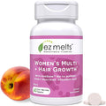 EZ Melts Women's Multi + Hair Growth - Daily Multivitamin for Women - Supports Healthy Energy Levels &amp Reduced Hair Shedding - Non-GMO &amp Vegan - Peach - 60 Dissolvable Tablets (30 Servings)