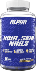 Alpha Supps Hair Skin and Nails Supplement for Women - Vibrant HSN Health and Strength with Biotin Collagen and Vitamins to Support Hair Growth Thickness and Skin Radiance - 90 Capsules