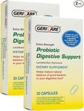 GeriCare Probiotic Digestive Support | Extra Strength 20 Billion CFU Lactobacillus Rhamnosus R-11 Daily Probiotic | Keeps Your Digestive System Balanced | 30 Capsules (2 Pack)