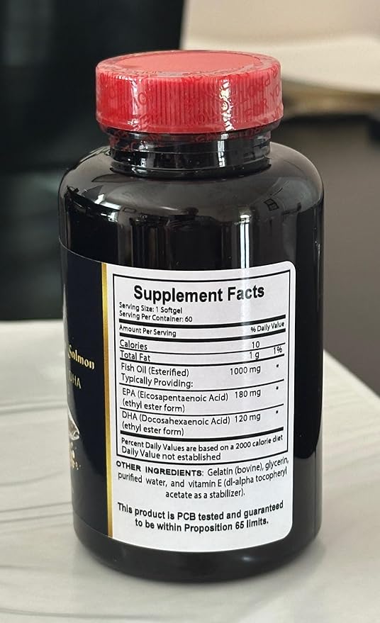 Fish Oil Omega 3 Supplements - Immune System Booster Wild Alaskan Salmon May Support Eye Health Omega 3 Fish Oil Supplements Fatty acids - 2 Bottles 120 Capsules