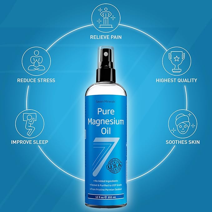 Seven Minerals Pure Magnesium Oil &amp Soothing Relief Magnesium Lotion