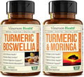 Turmeric Boswellia &amp Turmeric Moringa – Natural Joint Support Energy &amp Digestive Health Supplement Bundle for Men &amp Women