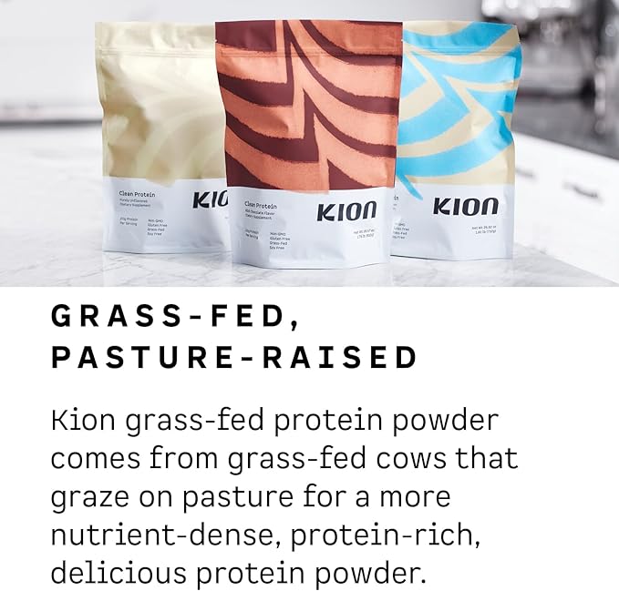 Kion Clean Protein | Grass-Fed &amp Pasture-Raised Whey Isolate Protein Powder | Rich Chocolate | 30 Servings