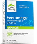 Terry Naturally Vectomega - 214 mg Omega-3 60 Capsules - Fatty Acid &amp Phospholipid Peptide Complex from Salmon Supports Heart &amp Brain Health - Non-GMO Gluten-Free - 60 Servings