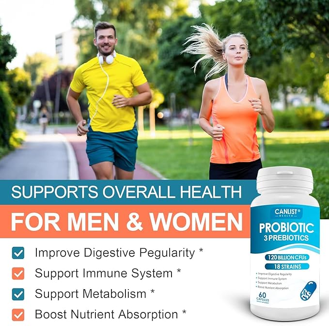 Probiotics 120 Billion CFUs 18 Strains 3 Prebiotics &amp Digestive Enzymes for Men WomenDigestive &amp Immune SupportShelf Stable Non-GMO 120 Capsules