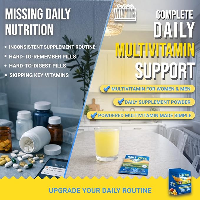Dr. Price's Multivitamin for Women and Men | Tropical 30 Servings | Daily Supplement Powder with Vitamin C B Complex &amp Minerals | Sugar Free Drink Mix | Doctor-Formulated Made in USA Non GMO