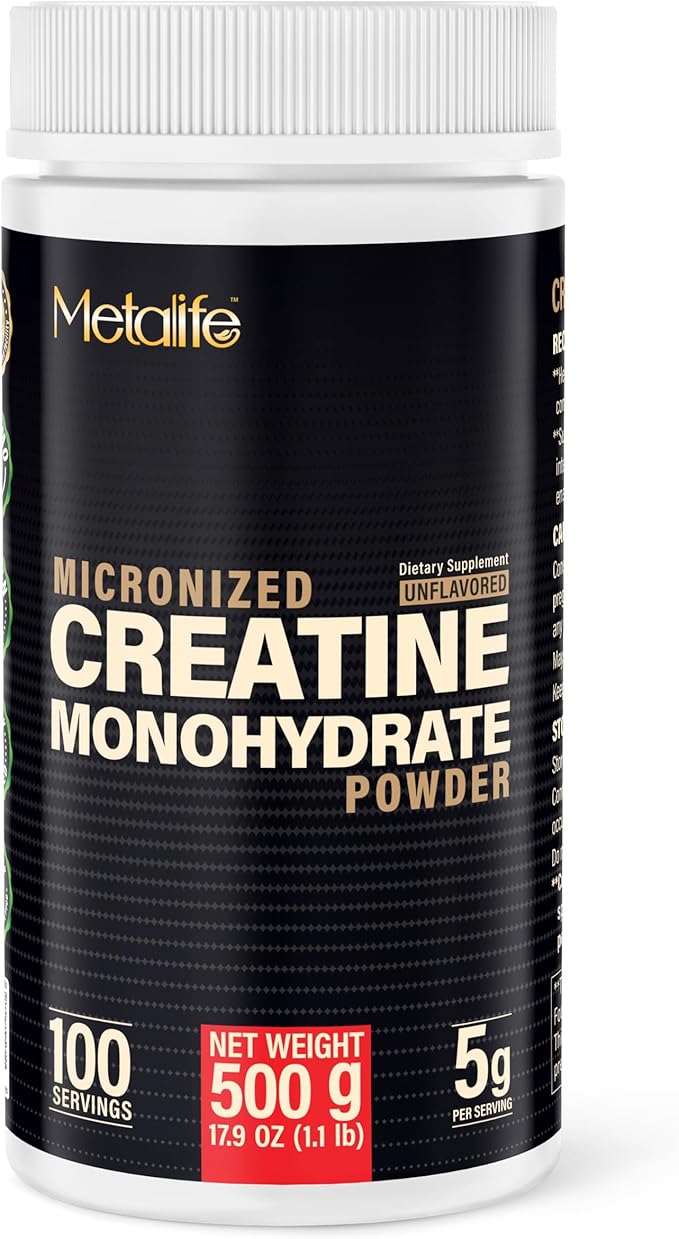 100% Pure Creatine Monohydrate Powder Canada-Made 500 g (100 Servings) Micronized Powder Muscle Growth Unflavored Ideal for Athletes &amp Fitness Enthusiasts Third Party lab Tested Vegan