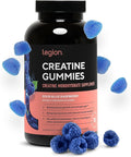 LEGION Creatine Monohydrate Gummies – Clean Chewable Creatine Supplement for Strength Endurance &amp Muscle Recovery – 30 Sour Blue Raspberry Flavor Servings – No Artificial Flavors or Sweeteners
