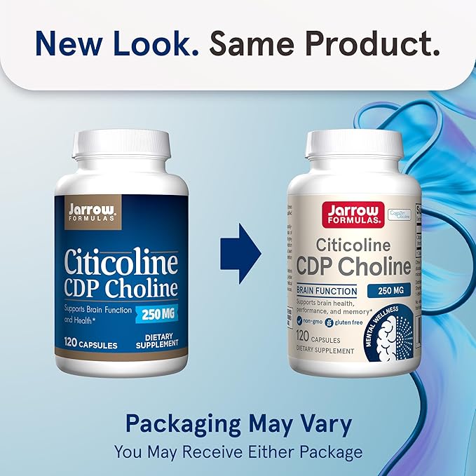 Jarrow Formulas Citicoline Brain Health Performance Memory 250mg 120 Capsules &amp MagMind Magnesium L-Threonate Brain Supplement 90 Capsules Bundle