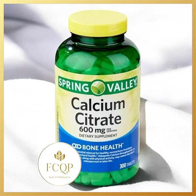 Spring Valley - Calcium Citrate Bone Health Supplement 600mg 300 Count Pill Pouch + Sticker at no Cost