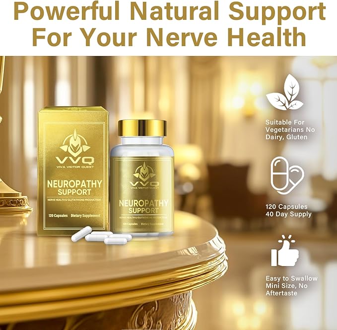 Nerve Savior for Neuropathy Support - Advanced Alpha Lipoic Acid 600mg &amp Benfotiamine Supplement - Soothing Comfort for Hands and Feet - Vegan Non-GMO - 120 Capsules