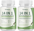 14 in 1 Advanced Eye Formula - Eye Vitamins &amp Minerals Supplement with Lutein Zeaxanthin Astaxanthin Bilberry Zinc 14-in-1 Formula for Eye Health Support - 60 Capsules (2)