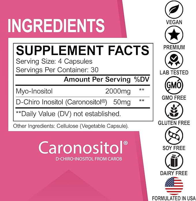 Myo-Inositol &amp D-Chiro Inositol &amp Colon Cleanser Detox - 15 Day Colon Cleanse Detox for Digestion Gut Health - Supplements for Women &amp Support Female Health