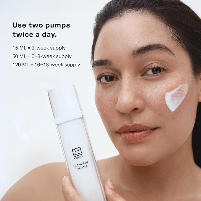 U Beauty The SUPER Hydrator Hyaluronic Acid Moisturizing Cream - Mega-Dose Skin Hydrator with Peptides and Grapeseed Oil for Supple Smooth and Softer-Looking Skin For Up To 48 Hours - 4 fl oz