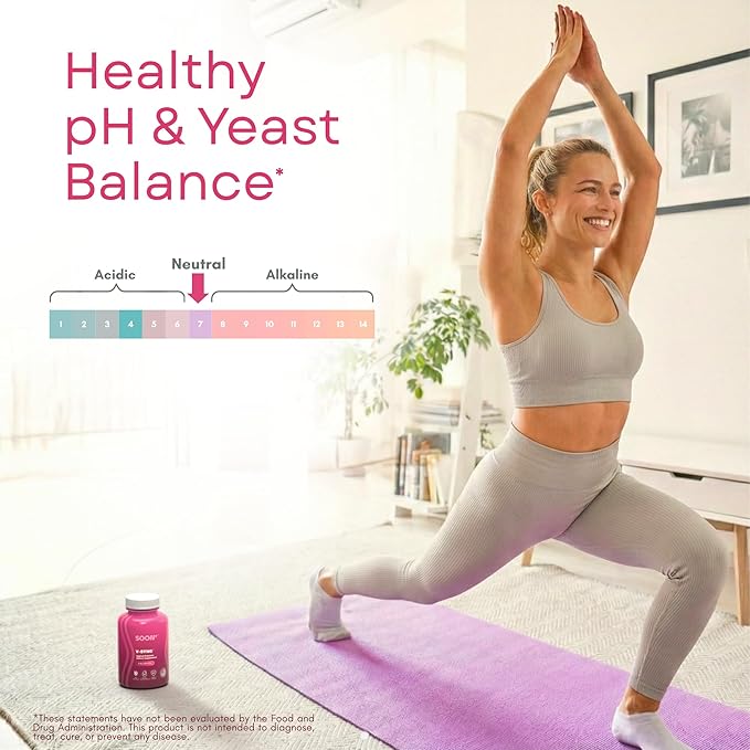 SOON+ Vaginal Probiotics for Women V-Sync Vaginal Probiotic with Lactobacillus Cranberry &amp Prebiotics Support pH Balance for Women Urinary Health Digestive Support 6 Billion CFU 60 Capsules