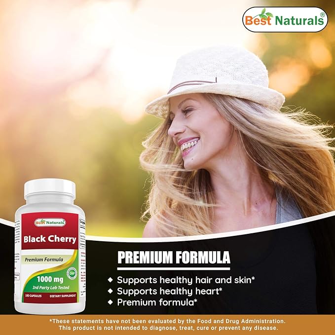 Black Cherry 1000 Mg &amp Turmeric Curcumin 1500mg/Serving with Bioperine