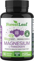 Forest Leaf Magnesium L-Threonate Magtein Capsules - 2000mg Magnesium Threonate Supplement Supports Cognitive Function Focus Brain Deep Calm and Sleep for Men &amp Women | 90 Powder Veg Caps