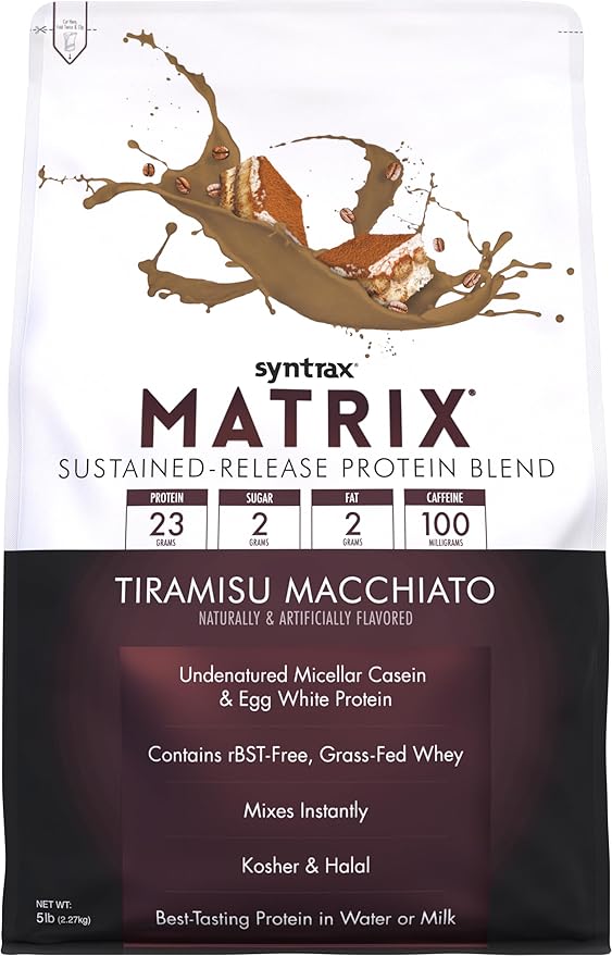 Syntrax Nutrition Matrix - Sustained-Release Protein Blend Tiramisu Macchiato 5 lbs. 100mg Caffeine