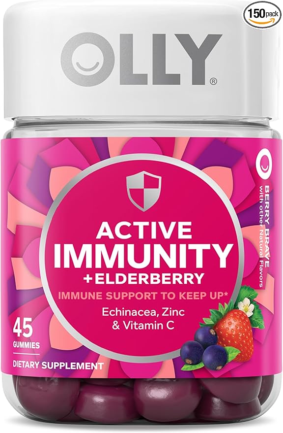 OLLY Hair Gummies with Keratin &amp Biotin Immunity Gummies with Elderberry 60 &amp 45 Count