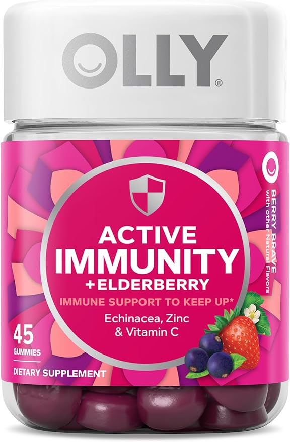 OLLY Adult Multivitamin Gummy with Probiotics 1 Billion CFUs 70 Gummies Immunity Elderberry Gummy 45 Gummies