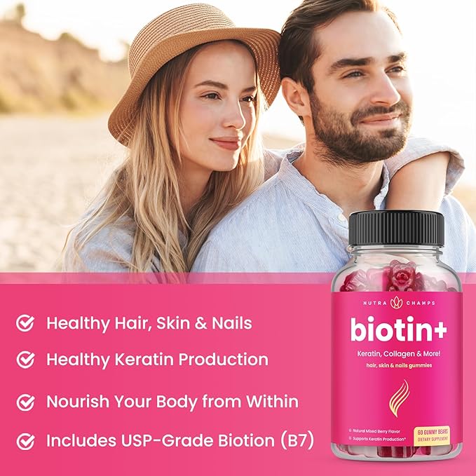 NutraChamps Complete Hair Skin &amp Nails Bundle - Biotin Collagen Keratin &amp More