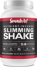 Primal Labs Smash-It Nutrient Infused Low Carb Protein Powder to Help Trim Down Keto Meal Replacement Shake Powder Gluten-Free Whey Protein Powder Delicious Strawberry Flavor 761 Grams