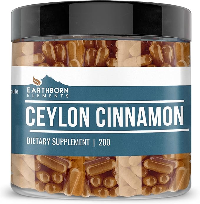 Earthborn Elements Ceylon Cinnamon Turmeric Curcumin &amp Triphala Capsule Bundle (200 Capsules Each) Pure &amp Undiluted No Additives