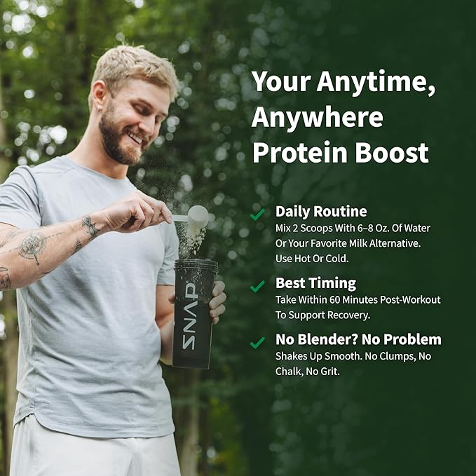 Snap Supplements Organic Plant Based Vegan Protein Powder Nitric Oxide Boosting Protein Powder BCAA Amino Acid for Muscle Growth Performance &amp Recovery - 30 Servings (Banana)
