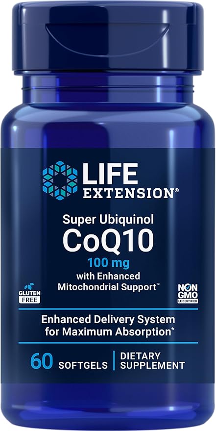 Life Extension Super Ubiquinol CoQ10 with Enhanced Mitochondrial Support &amp Vitamins D and K with Sea-Iodine Vitamin D3