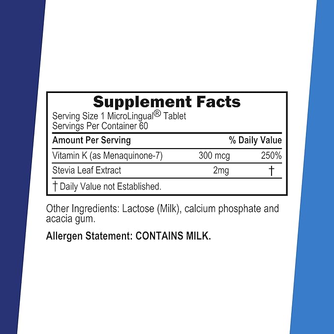 Superior Source Vitamin K2 MK-7 (Menaquinone-7) 300 mcg - Bone Strength &amp Health Support Supplement - Aids Healthy Heart Function - Bariatric-Friendly - 60 Sublingual Dissolving Tablets