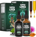 Super Liver &amp Super Lungs Bundle – Natural Herbal Support for Liver Function Lung Health and Daily Wellness – Milk Thistle DHM Ginseng &amp Herbal Extracts – Vegan Non-GMO Formula