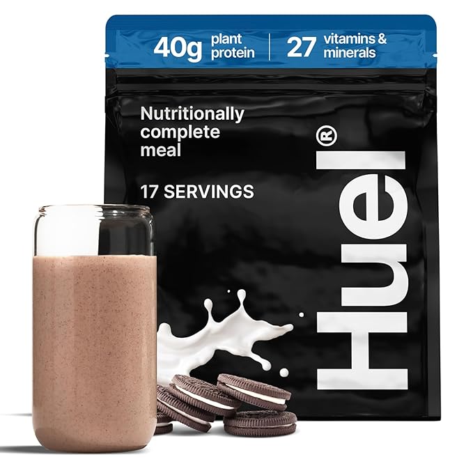 Huel Black Edition Bundle | Cookies and Cream 40g Vegan Protein Powder + Shaker Bottle | Nutritionally Complete Meal | 27 Vitamins and Minerals Gluten Free | Lockable Lid to Avoid Spills | BPA Free