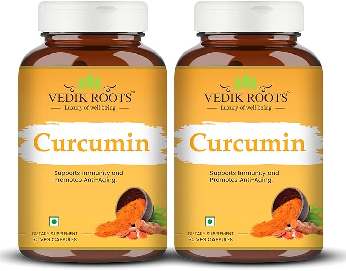 Curcumin Capsules - Antioxidant Properties | for Joint Comfort &amp Anti-Aging| 60 Veg Capsules (120)