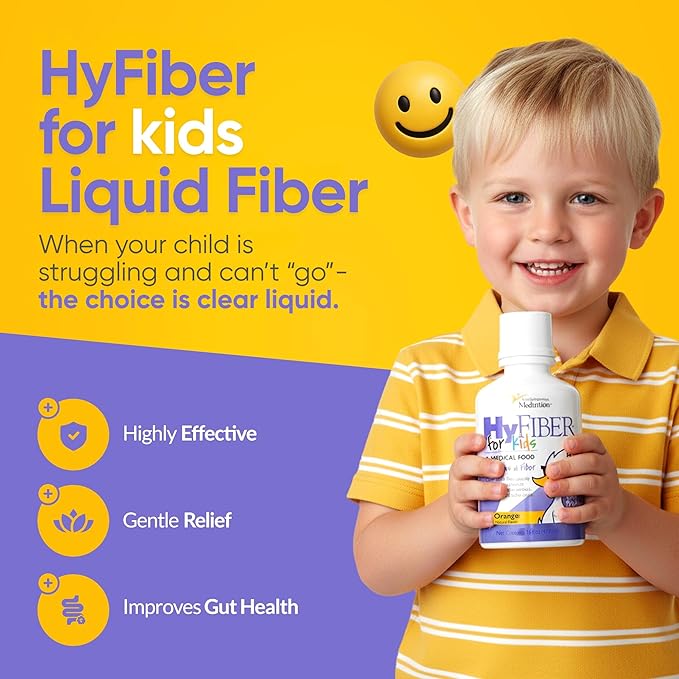 Medtrition HyFiber Liquid Fiber for Kids in Only One Tablespoon Supports Regularity and Softer Stools FOS Prebiotics for Gut Health 6 Grams of Fiber 32 Servings per Bottle 16 Fl Oz (Pack of 2)