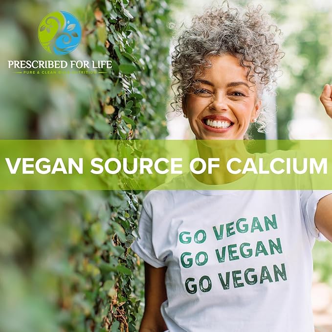 Prescribed for Life Calcium Citrate Malate Pure Vegan Calcium Powder Easy Absorption Formula Non GMO Filler &amp Additive Free (340g)