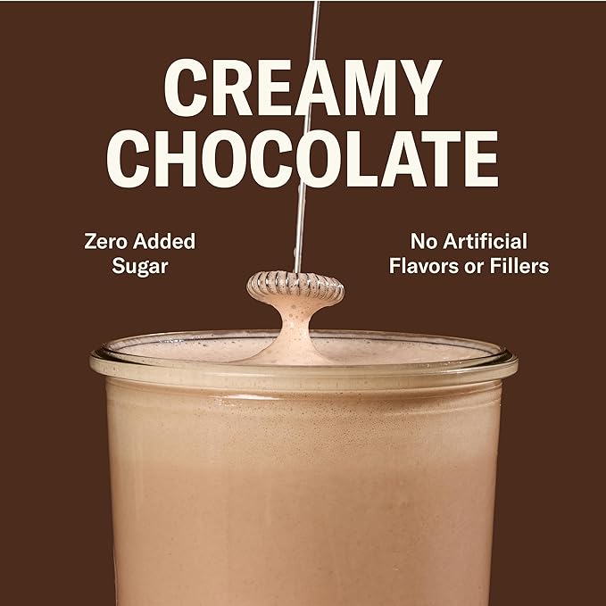 Ballerina Farm Grass Fed Whey Protein Powder Creamy Chocolate 24g Protein with Collagen Peptides Bovine Colostrum Hemp Hearts Prebiotic Fiber No Added Sugar or Artificial Ingredients 20 Servings