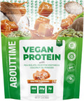 About Time Vegan Protein Powder 20g Salted Caramel Natural Ingredients Non-GMO Plant Based Gluten Free Soy Free Dairy Free 32 Servings