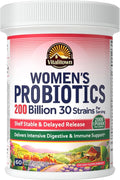Vitalitown Women’s Probiotics | 200 Billion CFUs 30 Strains | 60 ct | Shelf Stable Acid Resistant | Replenish Good Critter Intensive Digestive &amp Vaginal Support | Vegan Non-GMO