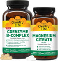 Country Life Coenzyme Vitamin B Complex Caps 240 Capsules and Magnesium Citrate 250 mg 120 Tablets Bundle