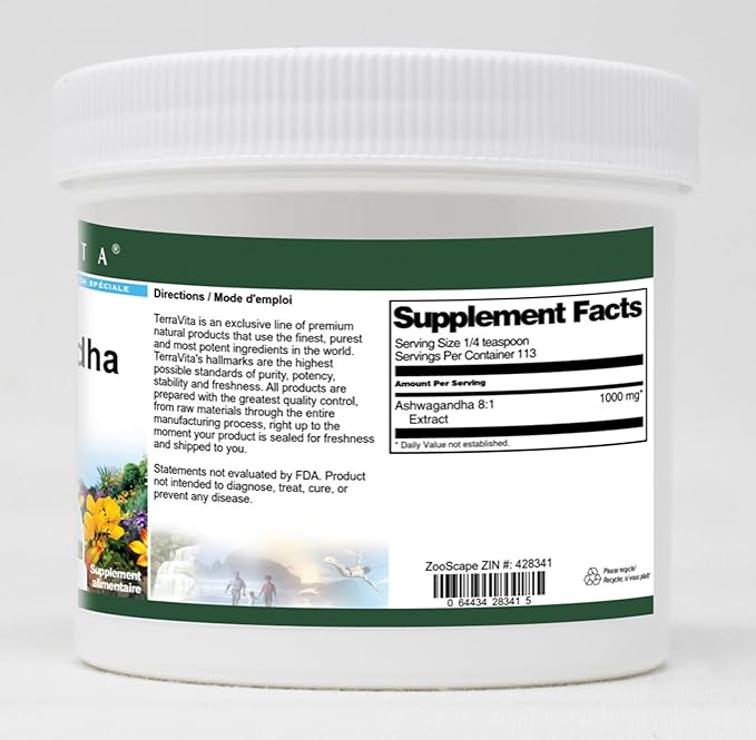 Ashwagandha 8:1 Extract Powder (4 oz ZIN: 428341) - 2 Pack