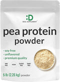 Unflavored Pea Protein Powder 5lbs – Premium North American Grown Peas – Easily Digested Isolate Form – Great for Shakes Bars or Snacks – 27g Protein Serving Soy Free Vegan