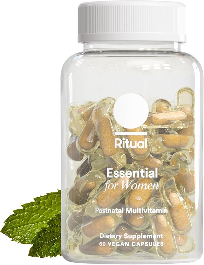 Ritual Essential for Women Postnatal Multivitamin - Postpartum Vitamin - Omega-3 DHA &amp Choline for Lactation Support Vitamin A C D3 &amp Zinc for Immune Function Support* B12 Iodine Biotin