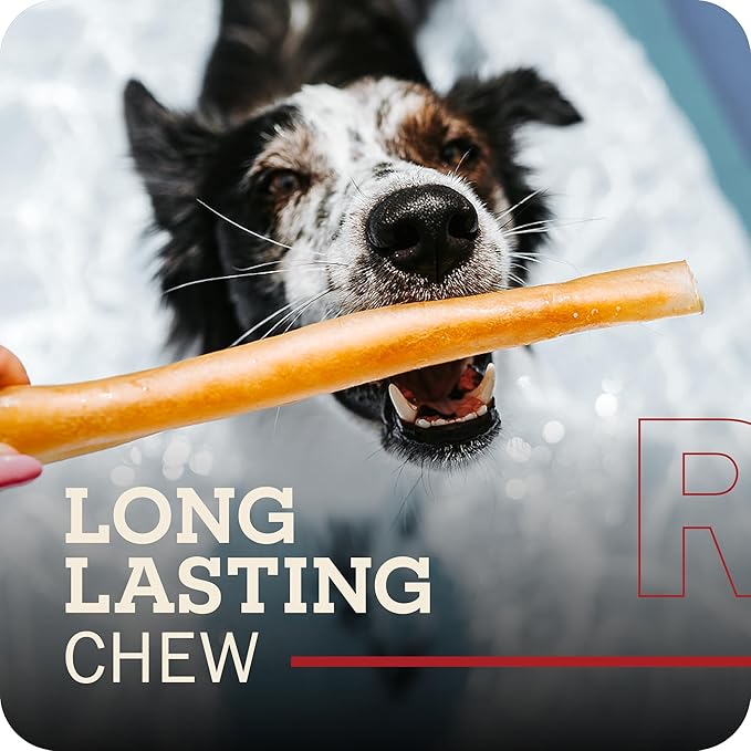 Redbarn Pet Products Redbarn Natural 12 Beef Collagen Braids - Case of 20 Sticks - Long Lasting Low-Odor Alternative to Rawhide &amp Bully Sticks -Single Ingredient Chew for Medium Large Dogs