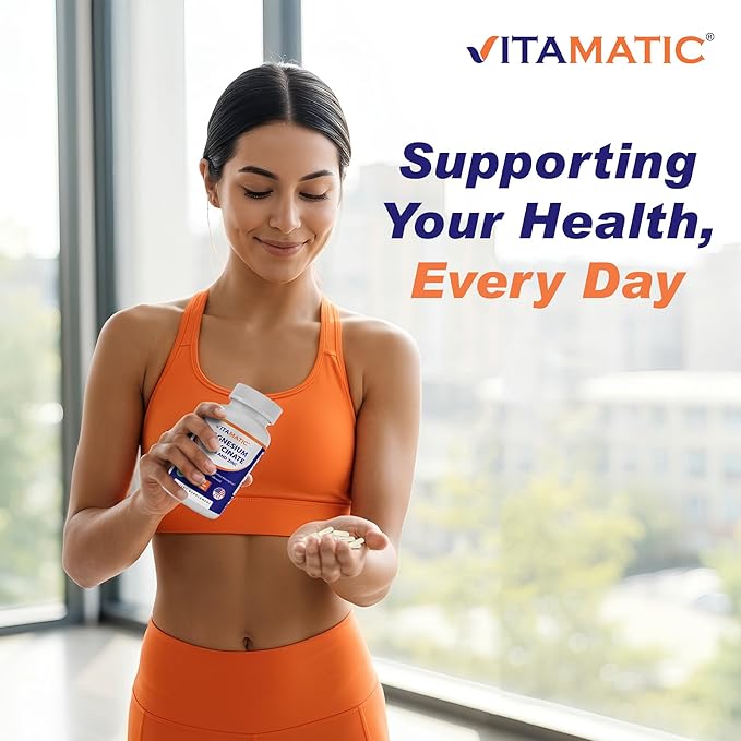 Vitamatic Magnesium (from Bisglycinate &amp Oxide) with Vitamin D3 &amp Zinc - 120 Veg Capsules - Supports Muscle Joint Nerve &amp Heart Health – Non-GMO Gluten-Free - 2 Pack
