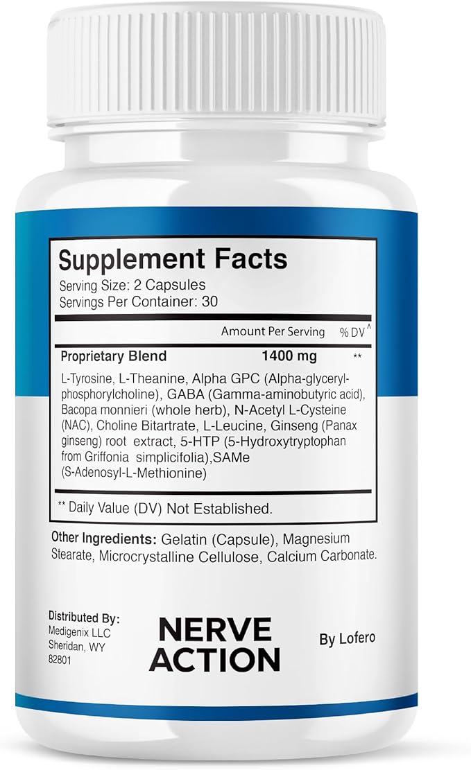 (2 Pack) Nerve Action Capsules NerveAction Pills Advanced Maximum Strength Neuropathy Supplement Health Function Support Vitamins Premium Wellness Formula All-Natural Ingredients Capsulas (120 ct)